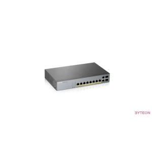 ZyXEL GS1350-12HP 8x GbE LAN PoE (130W) 2x GbE SFP smart menedzselhető CCTV PoE switch