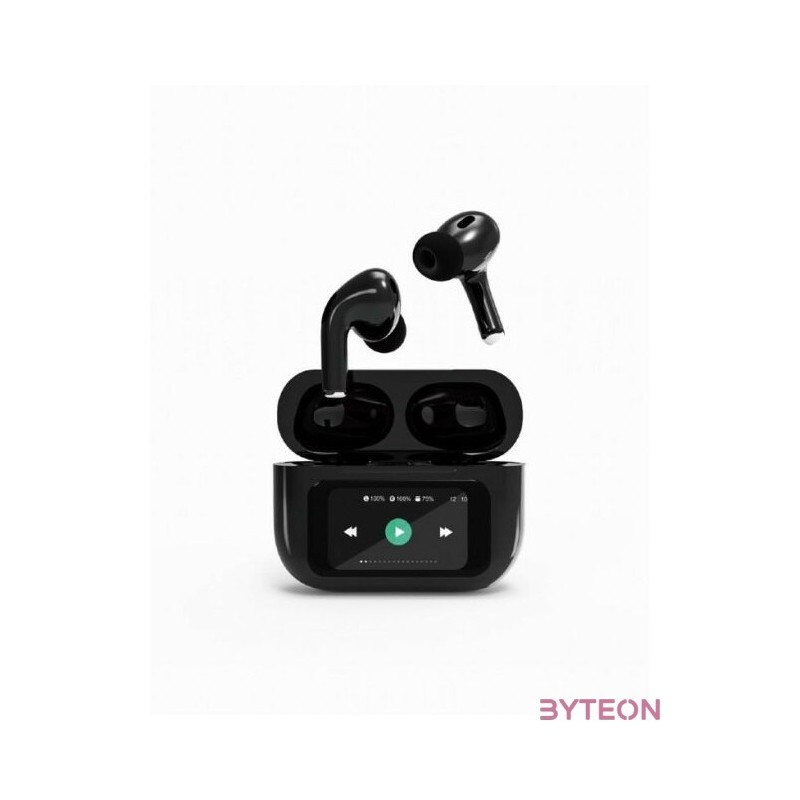 Gembird BT TWS in-ears with LCD display and Active Noise Cancelling Black