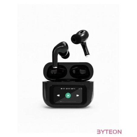 Gembird BT TWS in-ears with LCD display and Active Noise Cancelling Black