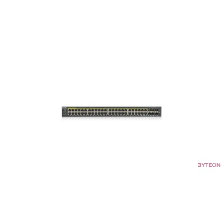 ZyXEL GS1920-48HPv2 48port GbE LAN PoE (375W) 4port Gbe combo RJ45/SFP L2 menedzselhető switch