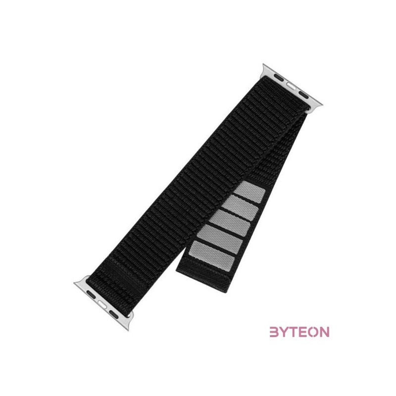 FIXED nylon sportos óraszíj Apple Watch Ultra 49mm-es okosórához, fekete FIXNST2-1029-BK