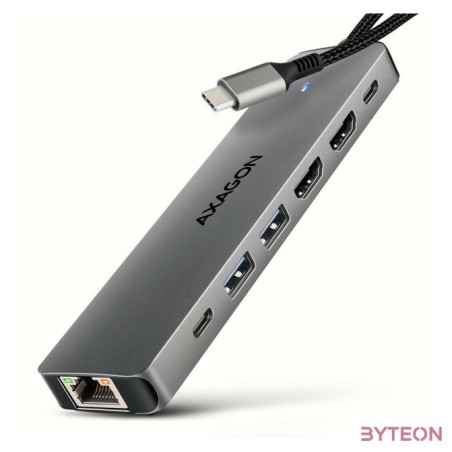 AXAGON HMC-7HX2 USB-C 5Gbps Dual 4K Display 7in1 Hub Aluminium