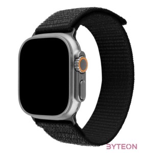FIXED nylon sportos óraszíj Apple Watch Ultra 49mm-es okosórához, fekete FIXNST2-1029-BK