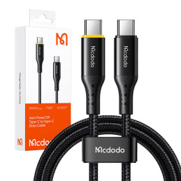 Mcdodo CA-3461 USB-C apa - USB-C apa 2.0 Adat és töltőkábel - Fekete (1.8m)