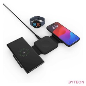 FIXED vezeték nélküli töltőállomás Samsung készülékekhez, fekete