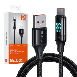 Mcdodo CA-1080 USB-A apa - USB-C apa 2.0 Adat és töltőkábel - Fekete (1.2m)