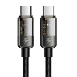 Mcdodo CA-2841 USB-C apa - USB-C apa Töltőkábel - Fekete (1.8m)