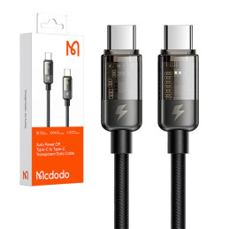 Mcdodo CA-2841 USB-C apa - USB-C apa Töltőkábel - Fekete (1.8m)