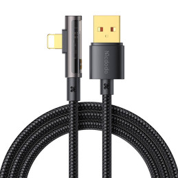 Mcdodo CA-3510 USB-A apa - Lightning apa 2.0 Adat és töltőkábel - Fekete (1.2m)