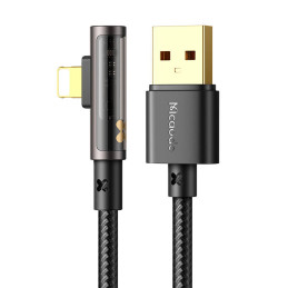 Mcdodo CA-3510 USB-A apa - Lightning apa 2.0 Adat és töltőkábel - Fekete (1.2m)