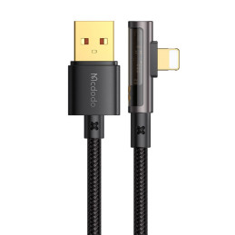 Mcdodo CA-3510 USB-A apa - Lightning apa 2.0 Adat és töltőkábel - Fekete (1.2m)