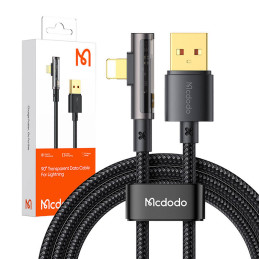 Mcdodo CA-3510 USB-A apa - Lightning apa 2.0 Adat és töltőkábel - Fekete (1.2m)