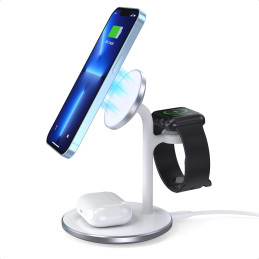 Wireless charger Choetech with stand 2in1 (white)