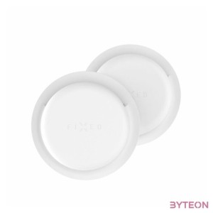 FIXED Silky matricás szilikon tok Apple AirTag-hez dupla csomag fehér
