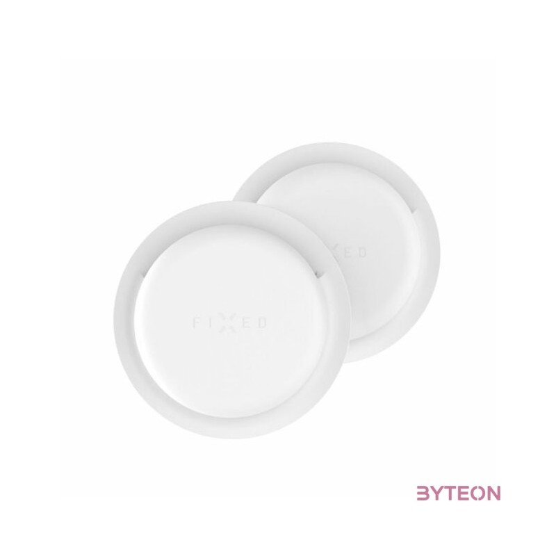 FIXED Silky matricás szilikon tok Apple AirTag-hez dupla csomag fehér