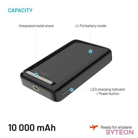 FIXED MagZen 10 Pro Qi2 standard 10000mAh PowerBank fekete