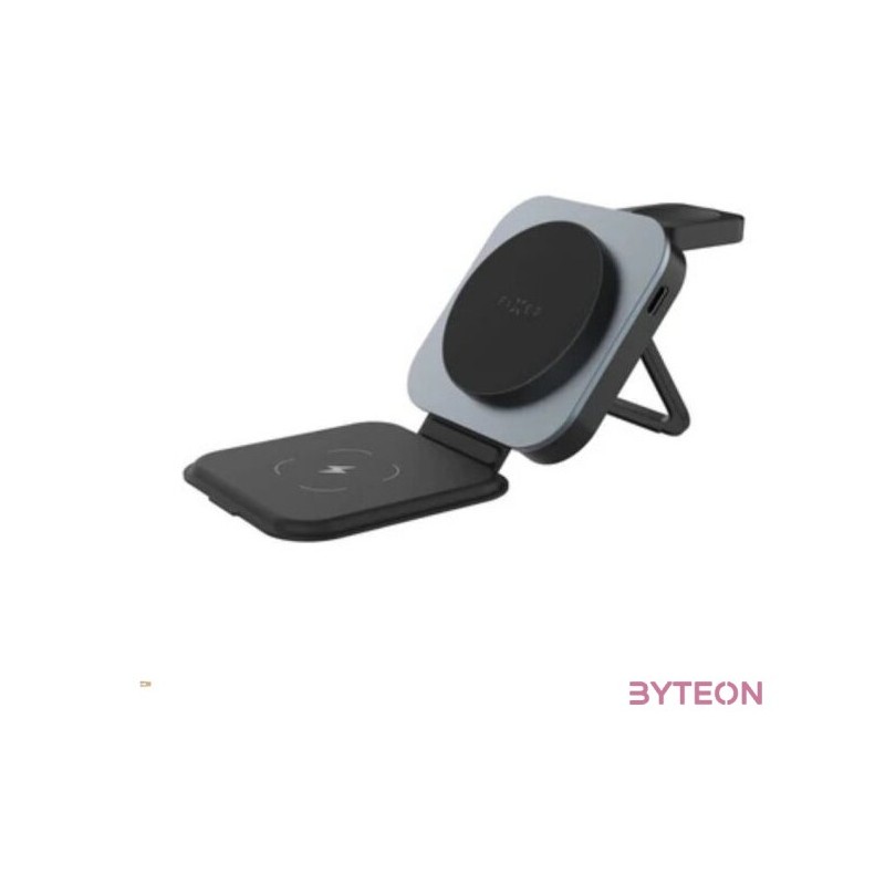 FIXED MagFlex vezeték nélküli töltő, 3 eszköz egyidejű töltése, MagSafe támogatás, szürke