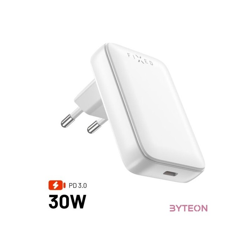 FIXED Slim USB-C úti töltő GaN PD 30W-os fehér