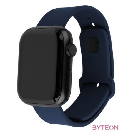 FIXED Sporty szilikon szíj az Apple Watch 42,44,45mm-es okosórákhoz, kék