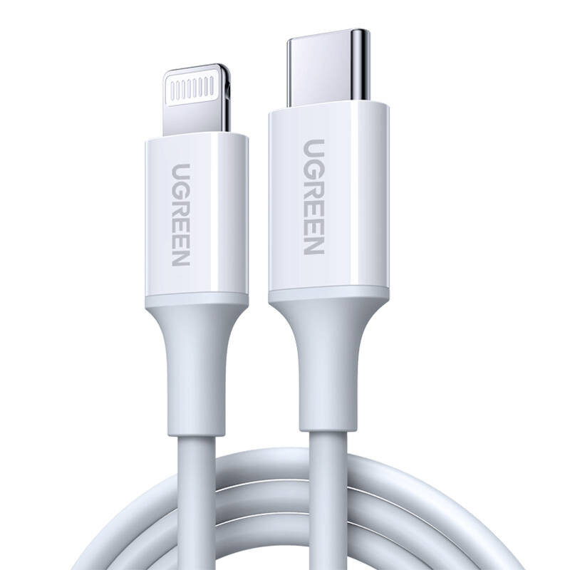 USB-C to Lightning cable UGREEN US171, 3A, 0.25m (white)