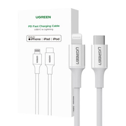 USB-C to Lightning cable UGREEN US171, 3A, 0.25m (white)