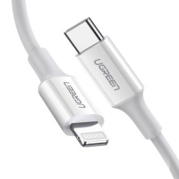 USB-C to Lightning cable UGREEN US171, 3A, 0.25m (white)