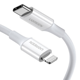 USB-C to Lightning cable UGREEN US171, 3A, 0.25m (white)