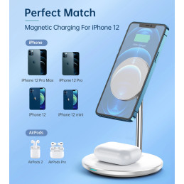 Choetech T581-F wireless charger with stand (white)