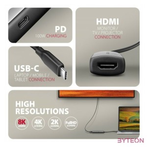AXAGON RVC-HI8KPD USB-C  HDMI 2.1 Adapter 100W