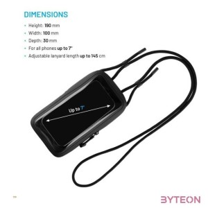 FIXED vízálló telefontok, fekete