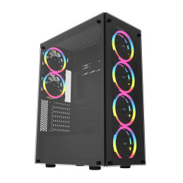 Computer Case Darkflash Phantom + 6 fans (black)