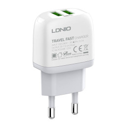 Wall charger  LDNIO A2219 2USB + USB-C cable