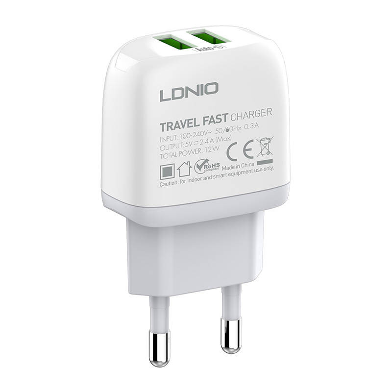 Wall charger  LDNIO A2219 2USB + USB-C cable