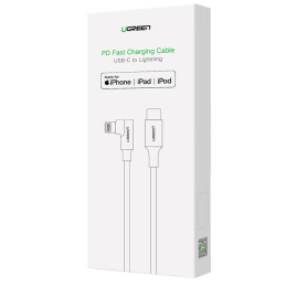 Lightning to USB-C 2.0 Angled Cable UGREEN US305, 3A, 1.5m