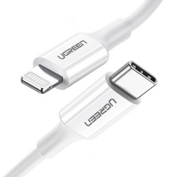 UGREEN USB-C to Lightning Charging Cable, PD 3A, 0.5m (white)