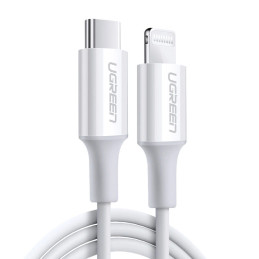 UGREEN USB-C to Lightning Charging Cable, PD 3A, 0.5m (white)