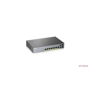 ZyXEL GS1350-12HP 8x GbE LAN PoE (130W) 2x GbE SFP smart menedzselhető CCTV PoE switch