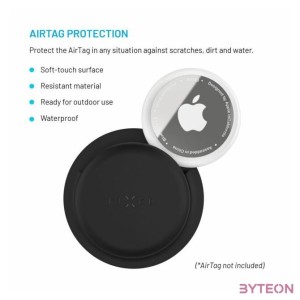 FIXED Silky matricás szilikon tok Apple AirTag-hez dupla csomag fekete
