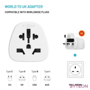 FIXED UK adapter, fehér