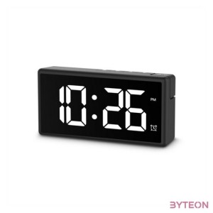 Hama Ibiza Digital Alarm Clock Multi-Colour Display with USB Charging Function Black