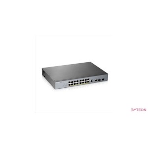 ZyXEL GS1350-18HP 16x GbE LAN PoE (250W) 2x GbE RJ45/SFP Combo port smart menedzselhető CCTV PoE switch