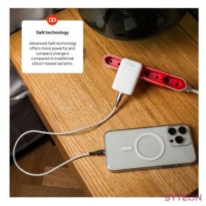 FIXED Slim USB-C úti töltő GaN PD 30W-os fehér