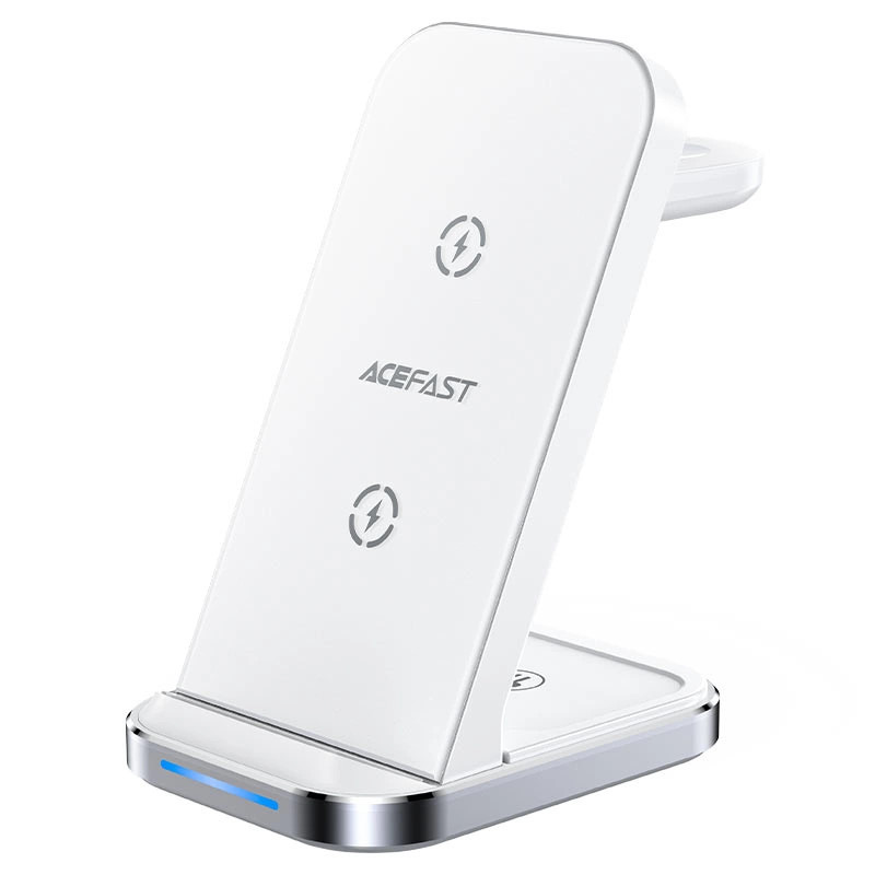 Inductive charger 3in1 Qi with stand Acefast E15 15W (white)