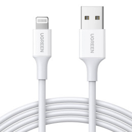 Cable Lightning to USB UGREEN 2.4A US155, 0.5m (white)