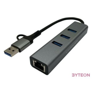 USB--UTP 10,100,1000 átalakító (USB 3.2) hub LC Power LC-HUB-C-MULTI-9