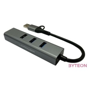 USB--UTP 10,100,1000 átalakító (USB 3.2) hub LC Power LC-HUB-C-MULTI-9