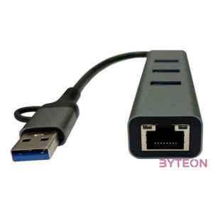 USB--UTP 10,100,1000 átalakító (USB 3.2) hub LC Power LC-HUB-C-MULTI-9