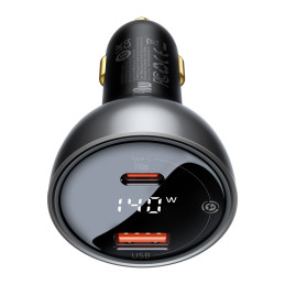 Car charger Baseus Superme, USB, USB-C, 140W (black)