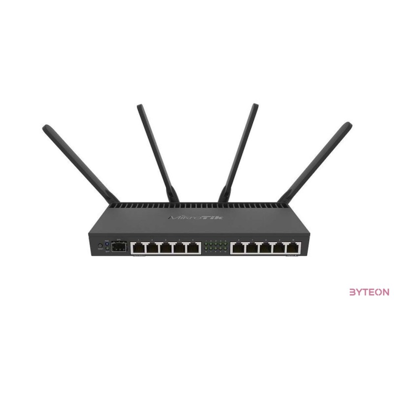 MikroTik RB4011IGS+5HACQ2HND-IN 10port GbE LAN, 1xSFP+ port, 2,4GHz & 5GHz 802.11ac wireless külső antennával