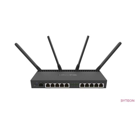 MikroTik RB4011IGS+5HACQ2HND-IN 10port GbE LAN, 1xSFP+ port, 2,4GHz & 5GHz 802.11ac wireless külső antennával